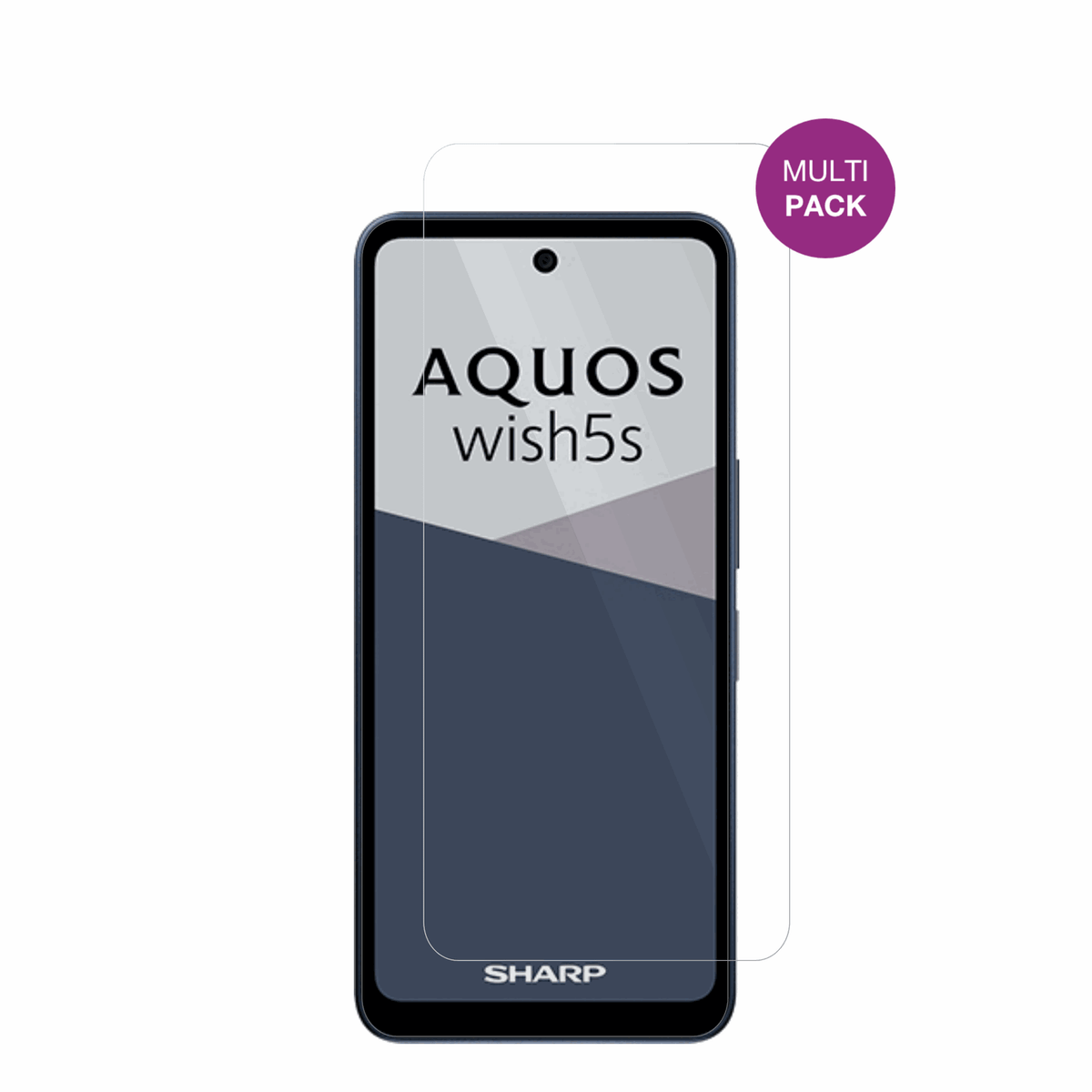 SharpAquos wish5s mit aufgebrachter dipos Displayschutzfolie, glasklare Darstellung ohne Einschränkungen