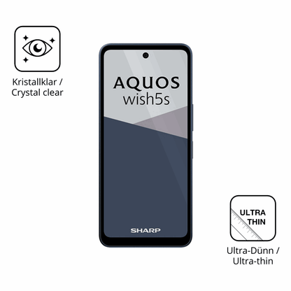 Dünne und klare Folie passend zugeschnitten für Sharp Aquos wish5s