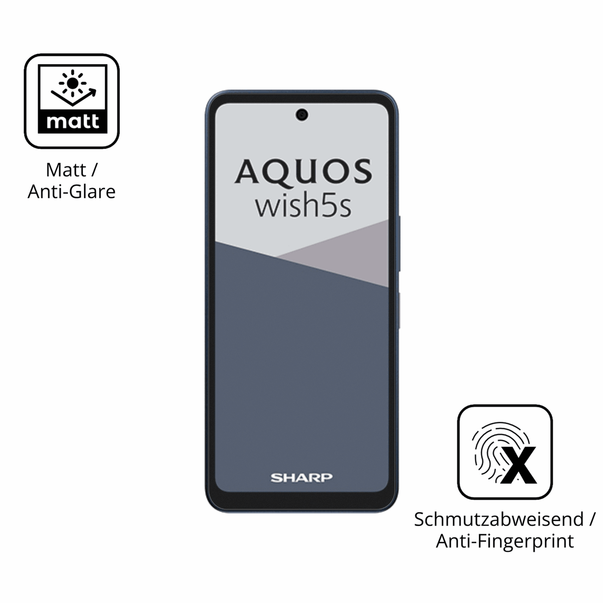 9H Hartbeschichtete, flexible Folie passend zugeschnitten für Sharp Aquos wish5s