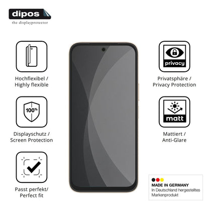 Flexible TPU-Folie passend zugeschnitten für Honor X6e, mit Privatsphäre-Schutz durch Sichtschutz-Folie
