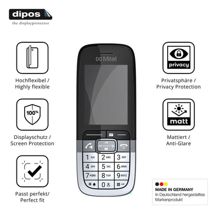 Flexible TPU-Folie passend zugeschnitten für Mitel OpenScape DECT Phone SL7, mit Privatsphäre-Schutz durch Sichtschutz-Folie