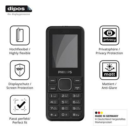 Flexible TPU-Folie passend zugeschnitten für Philips E2103, mit Privatsphäre-Schutz durch Sichtschutz-Folie