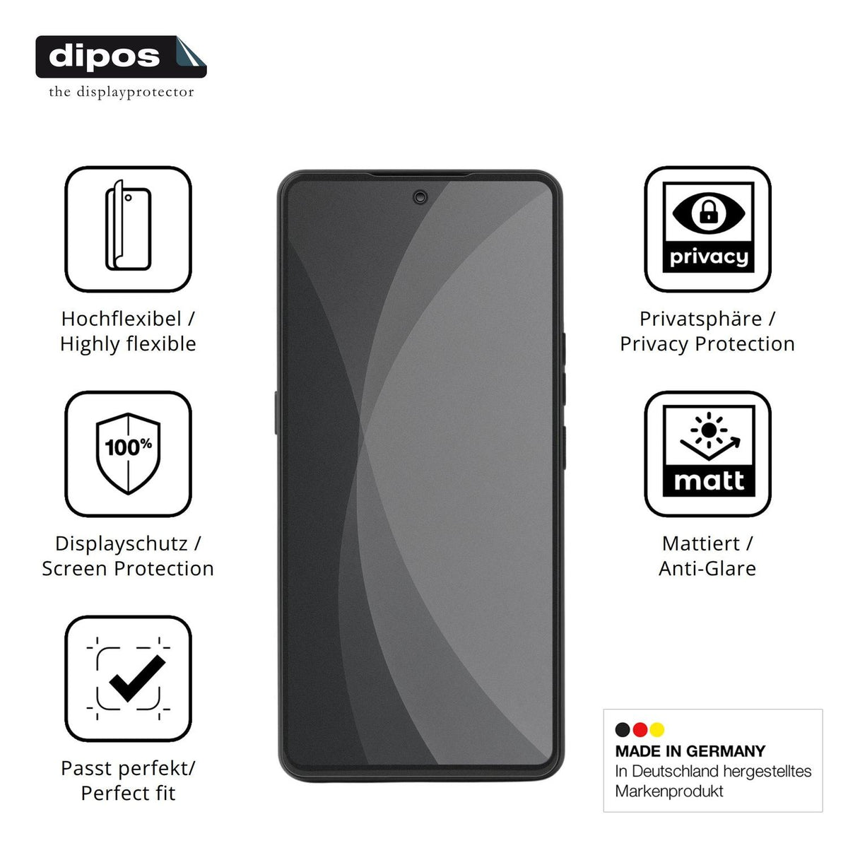 Flexible TPU-Folie passend zugeschnitten für Punkt MC03, mit Privatsphäre-Schutz durch Sichtschutz-Folie