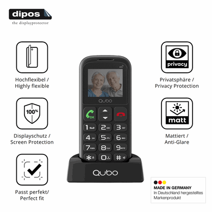 Flexible TPU-Folie passend zugeschnitten für Qubo P186, mit Privatsphäre-Schutz durch Sichtschutz-Folie