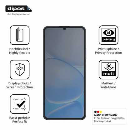 Flexible TPU-Folie passend zugeschnitten für Realme Note 80, mit Privatsphäre-Schutz durch Sichtschutz-Folie