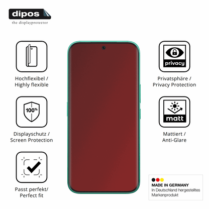 Flexible TPU-Folie passend zugeschnitten für Tecno Camon 50 Pro, mit Privatsphäre-Schutz durch Sichtschutz-Folie