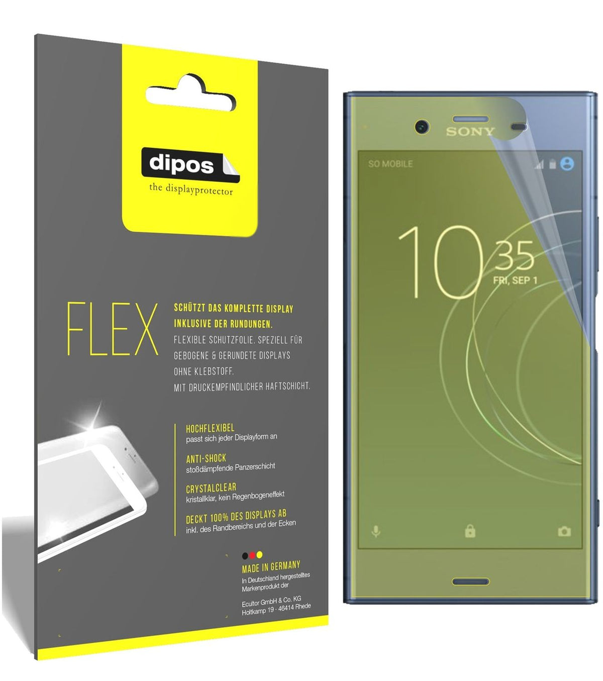 2x 3D Full Cover Schutzfolie für Sony Xperia XZ1