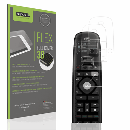 Matte Displayschutzfolie von dipos passend für Sofabaton U2, 100% Displayabdeckung und blasenfreie Montage