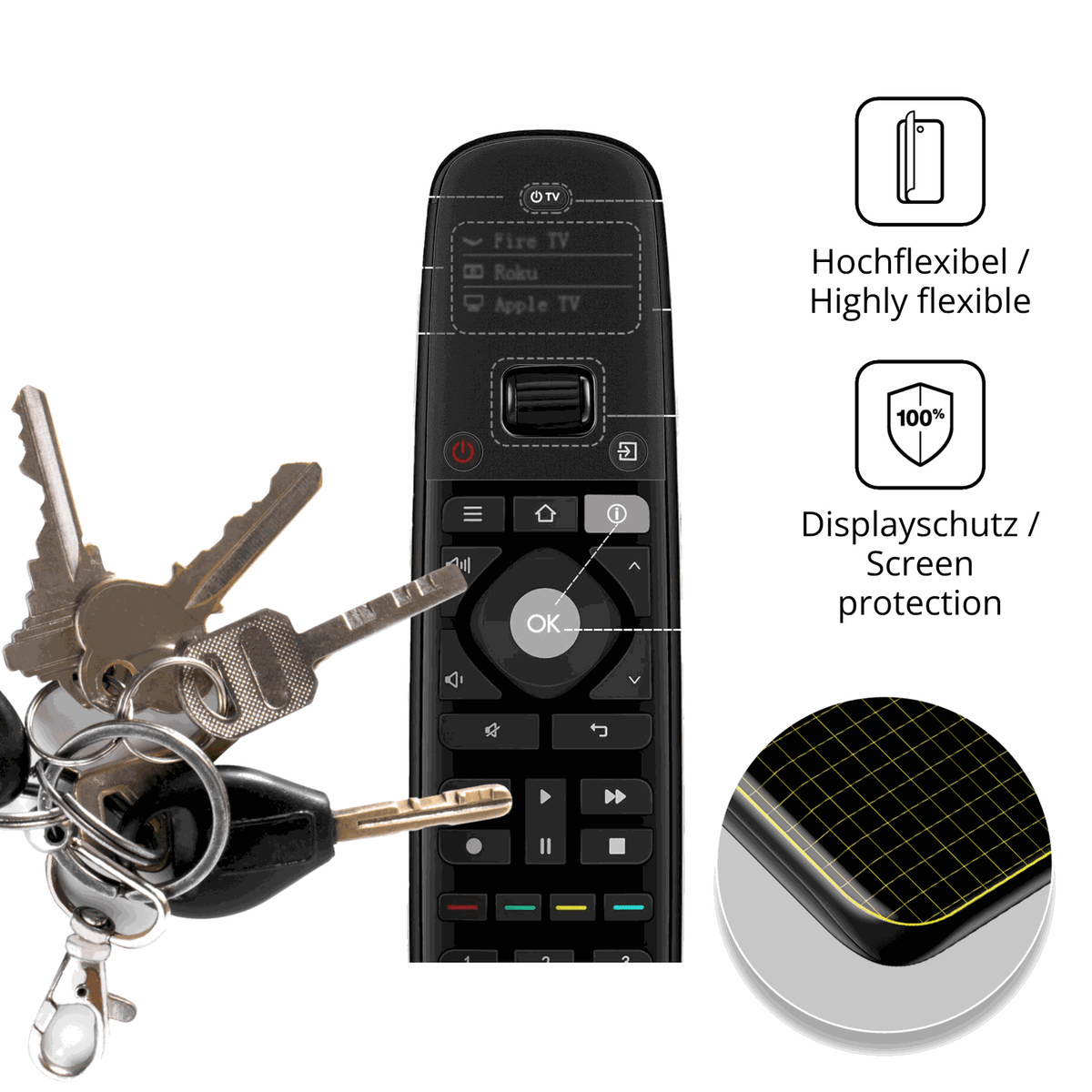 dipos Displayschutz für Sofabaton U2, mit Blickschutzfilter und perfekter Passform auch für die Rundungen