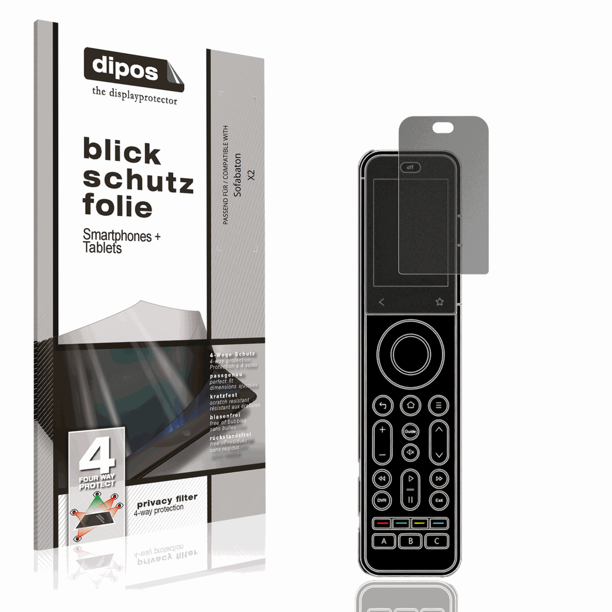 Blickschutzfolie von dipos passend für Sofabaton X2, präziser Zuschnitt und blasenfrei montiert