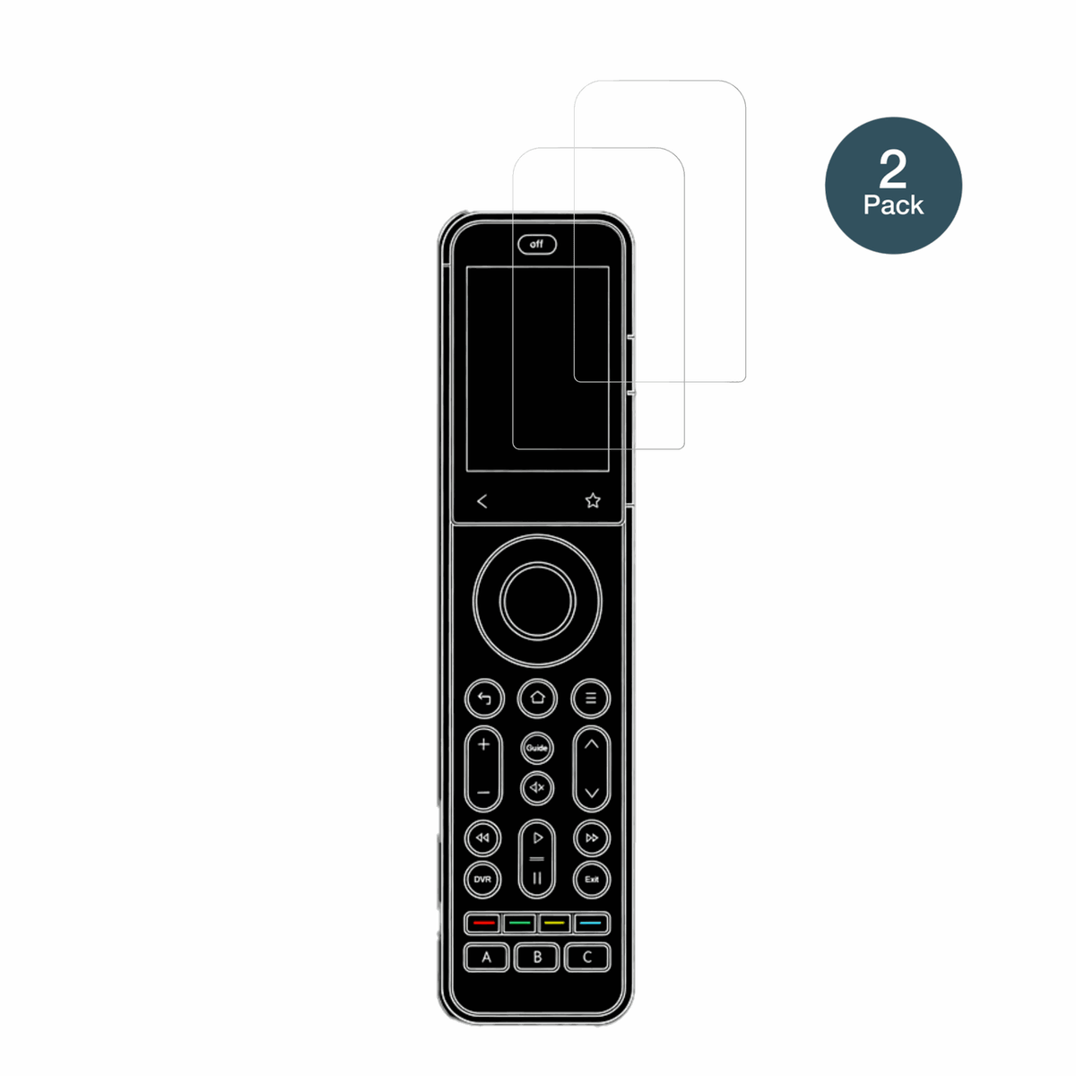 SofabatonX2 mit aufgebrachter dipos Flex Schutzfolie, glasklare Darstellung ohne Einschränkungen