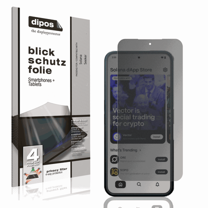 Blickschutzfolie von dipos passend für Solana Seeker, präziser Zuschnitt und blasenfrei montiert