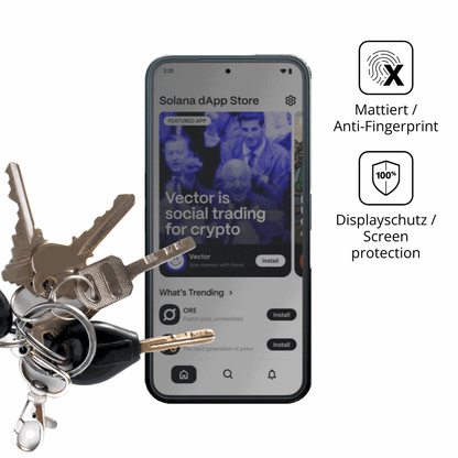 dipos Displayschutz für Solana Seeker, mattierte Oberfläche, Blickschutzfilter und perfekter Passform