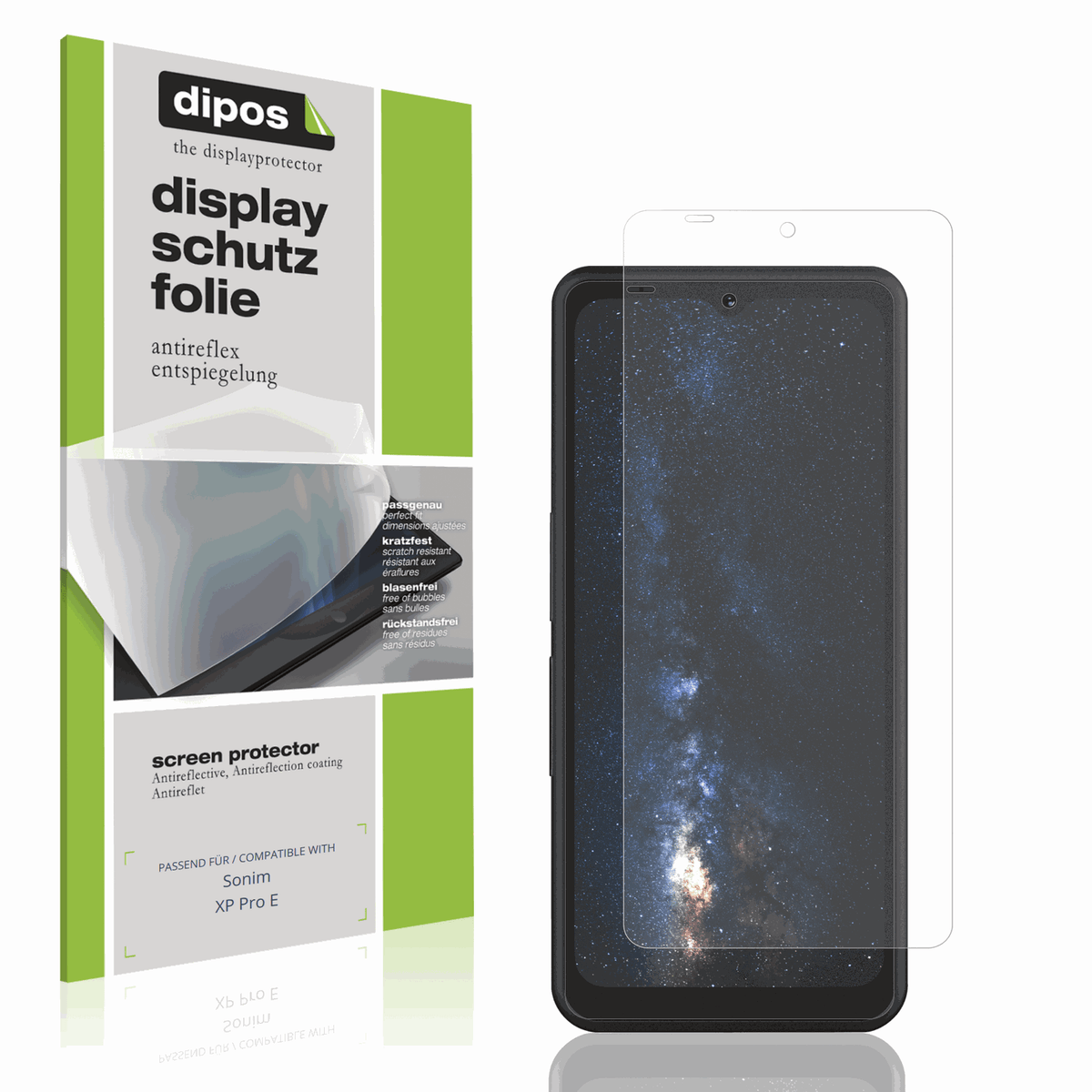 Matte Displayschutzfolie von dipos passend für Sonim XP Pro E, präziser Zuschnitt und blasenfrei montiert