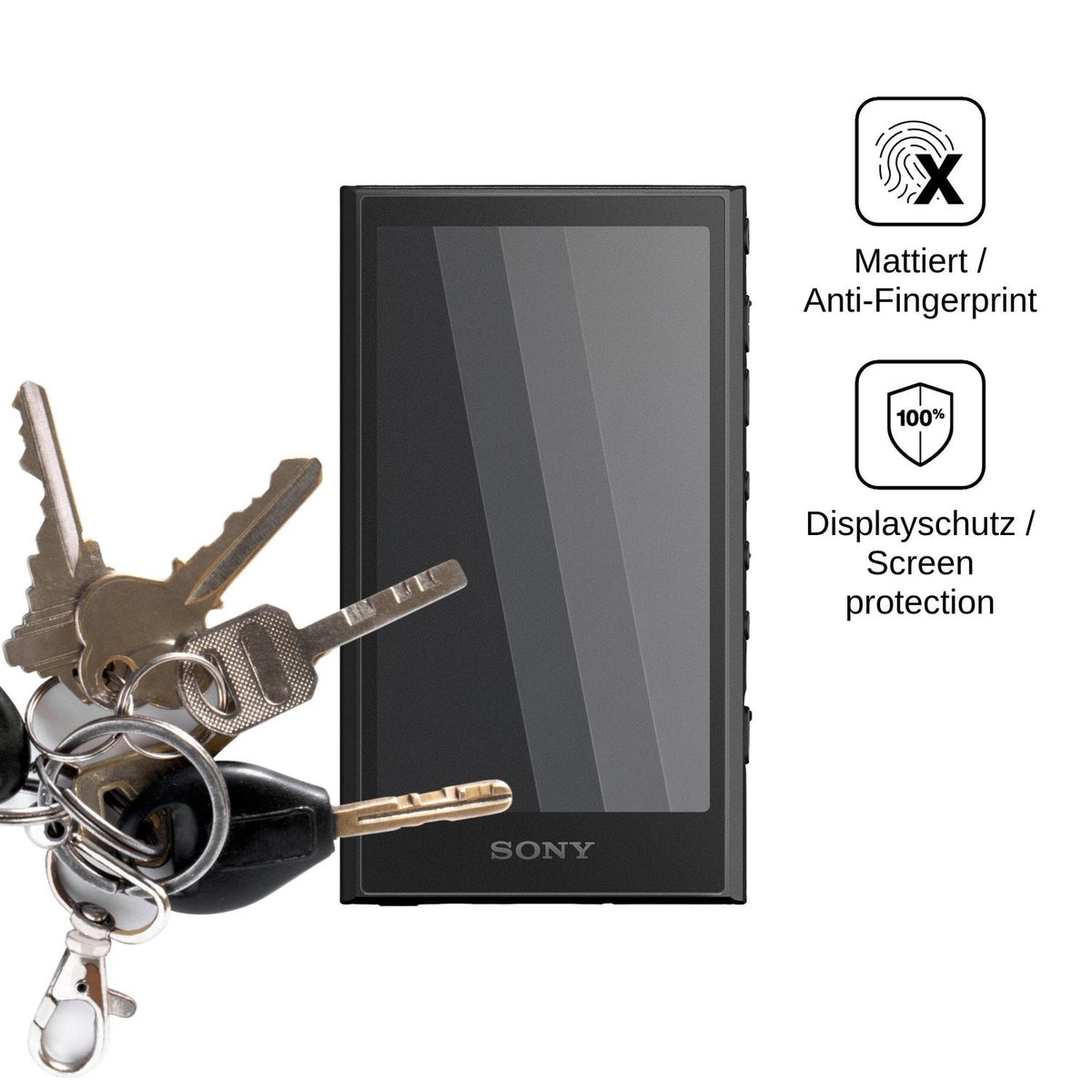 Blickschutzfolie für Sony Walkman NW-A306 matt Schutzfolie Privacy