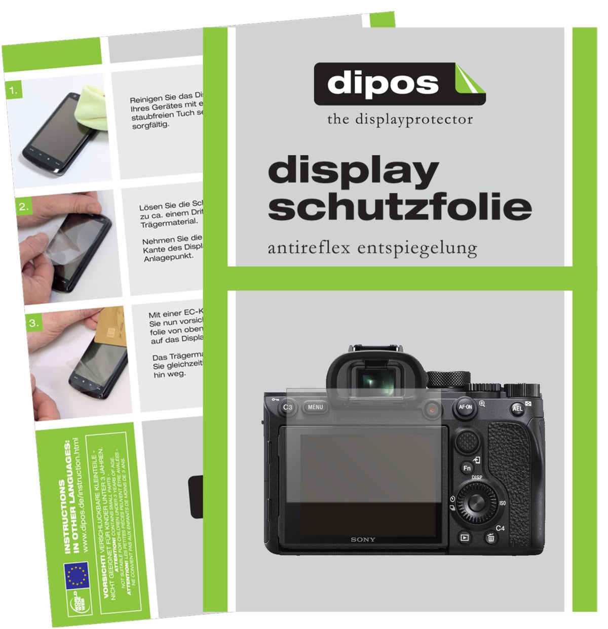 Matte Displayschutzfolie von dipos passend für Sony Alpha 7 IV, präziser Zuschnitt und blasenfrei montiert
