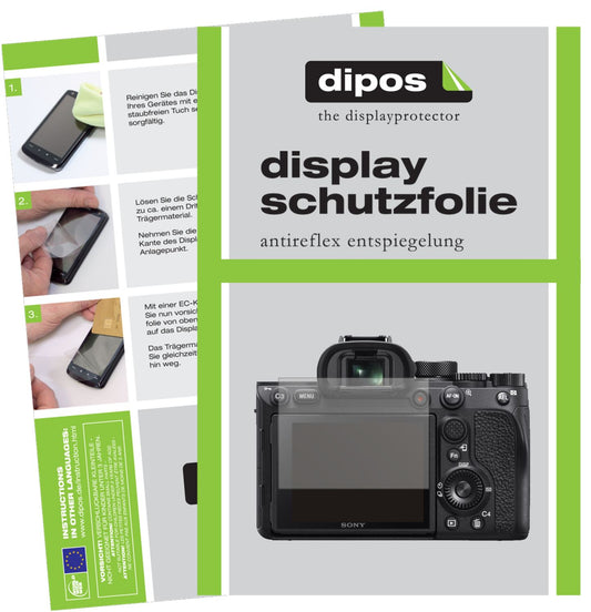 Matte Displayschutzfolie von dipos passend für Sony Alpha 7 IV, präziser Zuschnitt und blasenfrei montiert