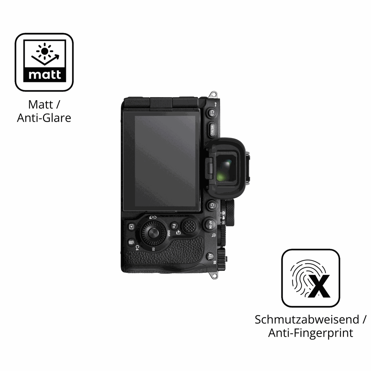 9H Hartbeschichtete, flexible Folie passend zugeschnitten für Sony Alpha 7 V