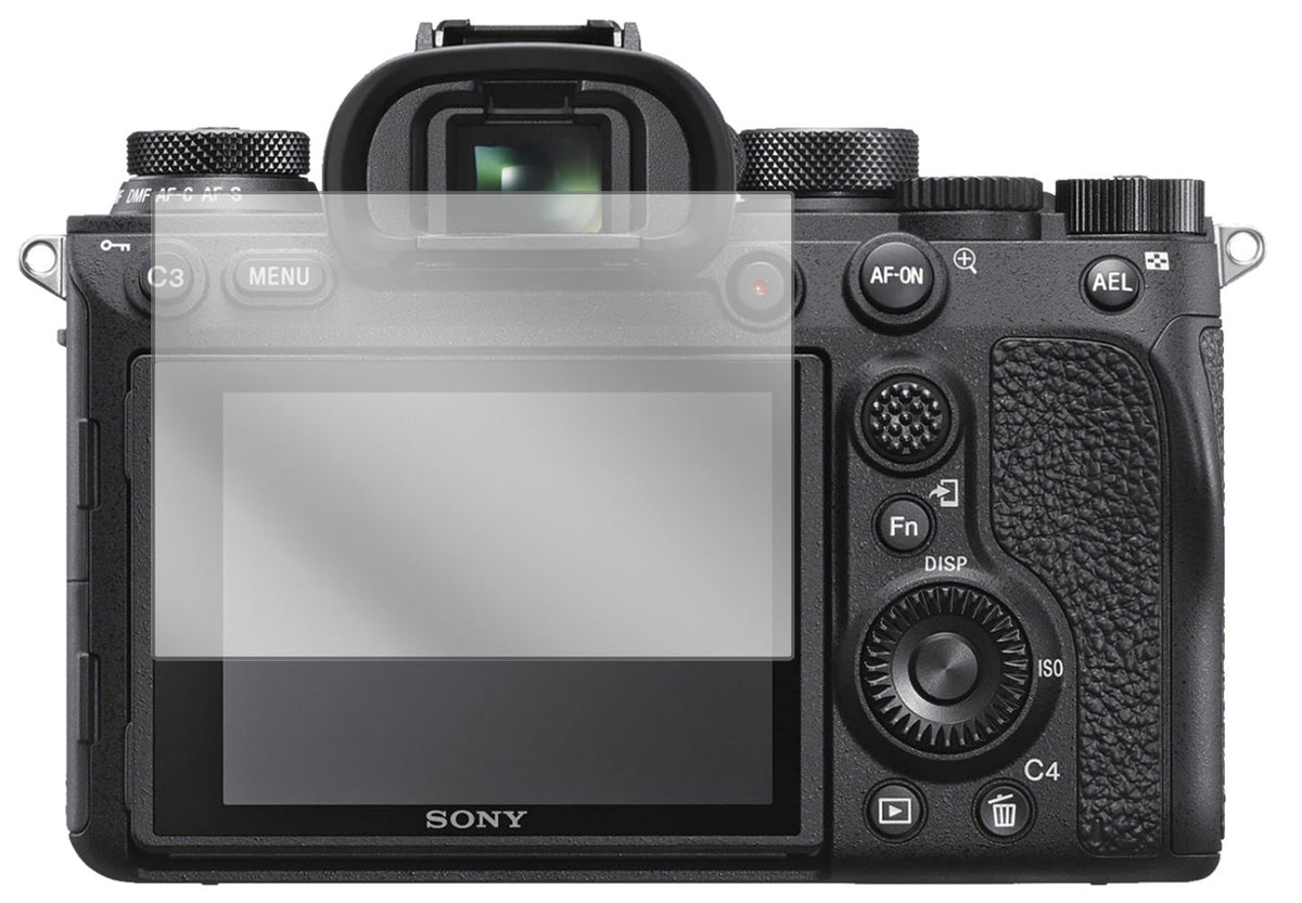 SonyAlpha 7S III mit aufgebrachter dipos Displayschutzfolie, glasklare Darstellung ohne Einschränkungen