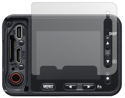 SonyCyber-Shot DSC-RX 0 mit aufgebrachter dipos Displayschutzfolie, die lästige Fingerabdrücke minimiert
