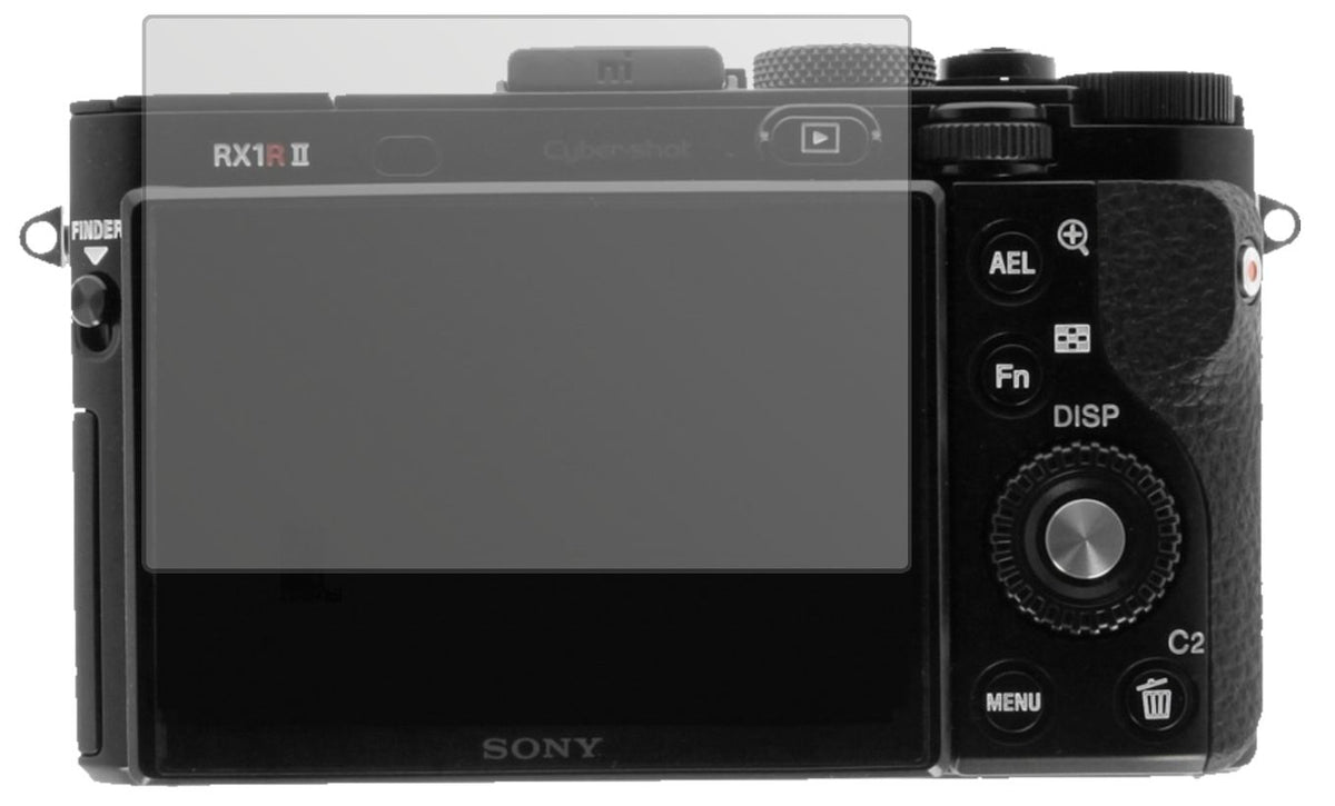 SonyCyber-Shot DSC-RX100 VI mit aufgebrachter dipos Displayschutzfolie, die lästige Fingerabdrücke minimiert