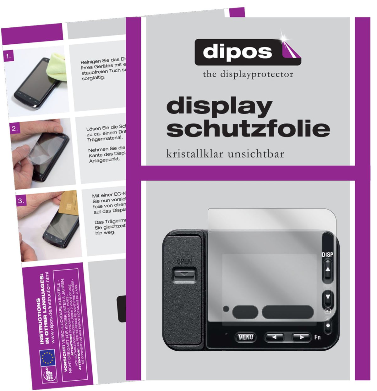 5x Schutzfolie klar für Sony DSC-RX0M2 Display-Schutzfolie