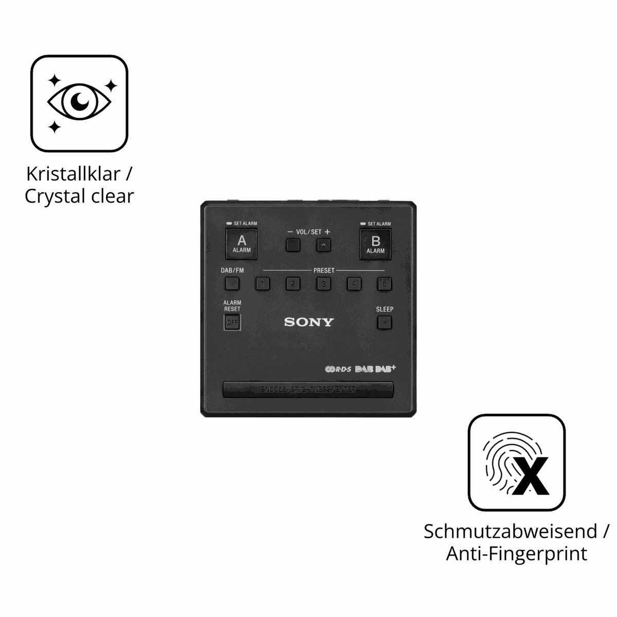 2x 9H Schutzfolie für Sony XDR-C1DBP Panzerfolie