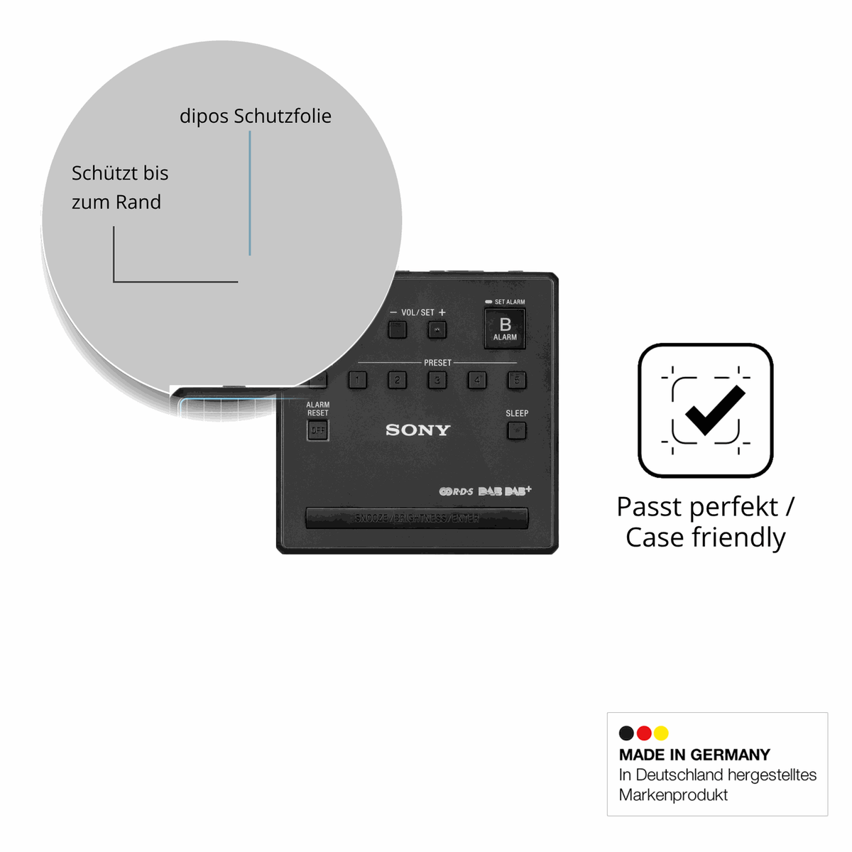 2x 9H Schutzfolie für Sony XDR-C1DBP Panzerfolie