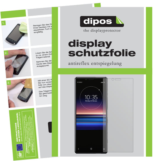 Matte Displayschutzfolie von dipos passend für Sony Xperia 1, präziser Zuschnitt und blasenfrei montiert