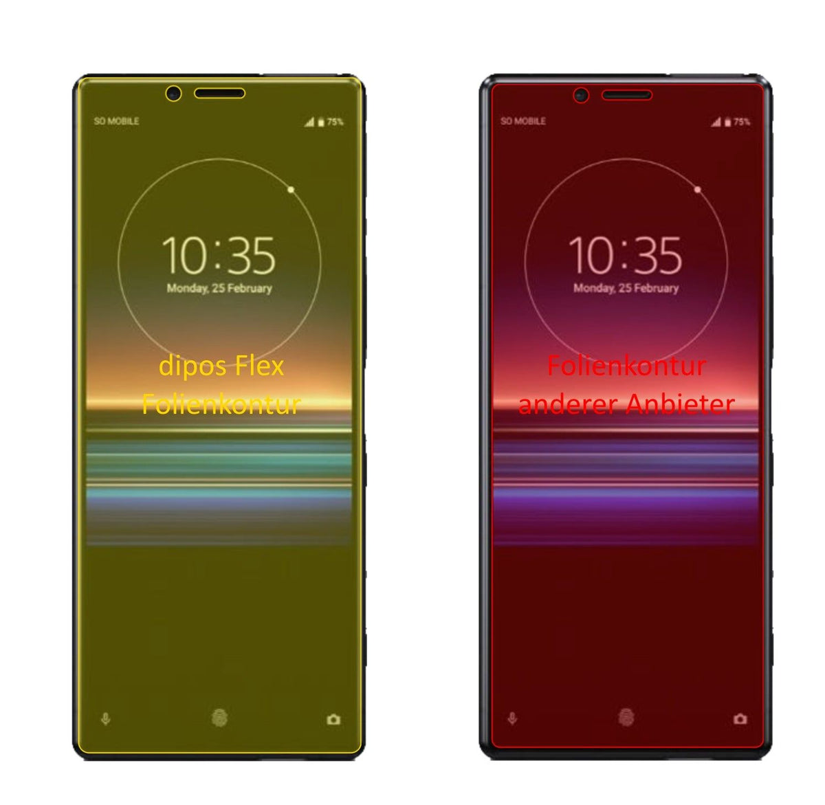 2x 3D Full Cover Schutzfolie für Sony Xperia 1