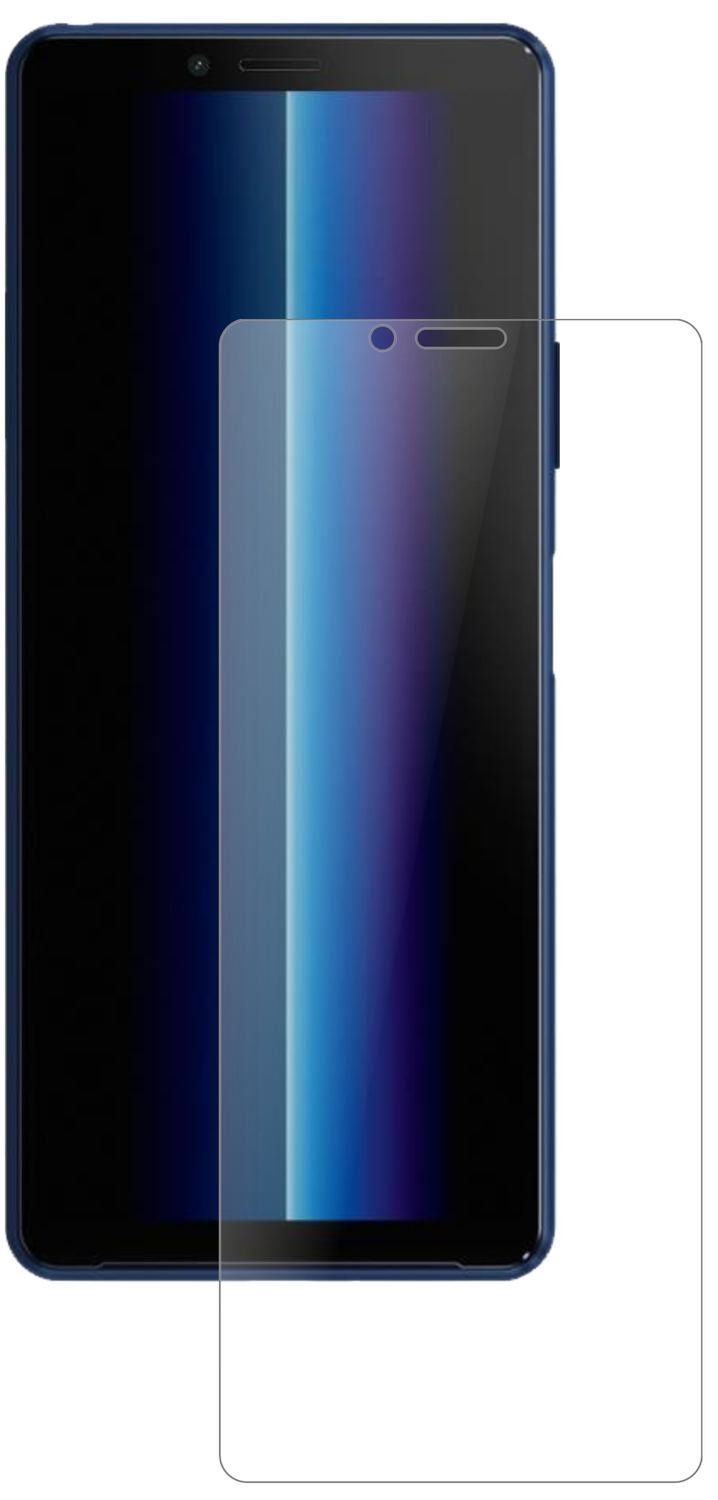 SonyXperia 10 II mit aufgebrachter dipos Panzerfolie, die lästige Fingerabdrücke minimiert