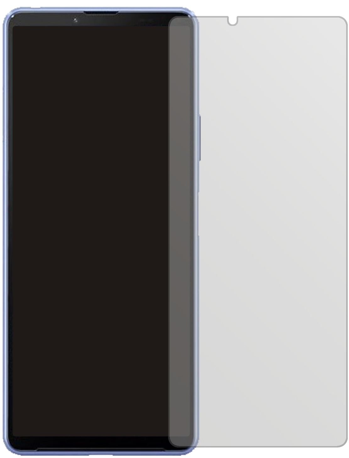 SonyXperia 10 III mit aufgebrachter dipos Displayschutzfolie, die lästige Fingerabdrücke minimiert