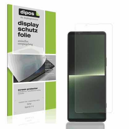 Matte Displayschutzfolie von dipos passend für Sony Xperia 1 V, präziser Zuschnitt und blasenfrei montiert
