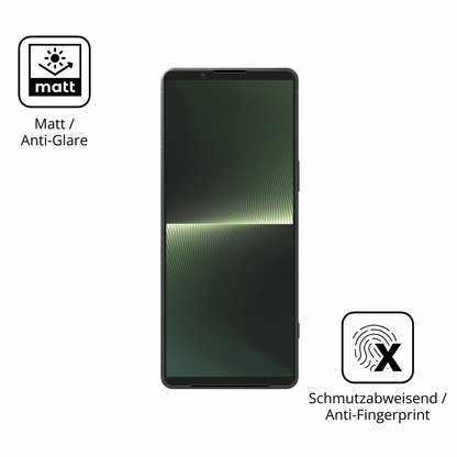 Dünne und entspiegelnde Folie passend zugeschnitten für Sony Xperia 1 V