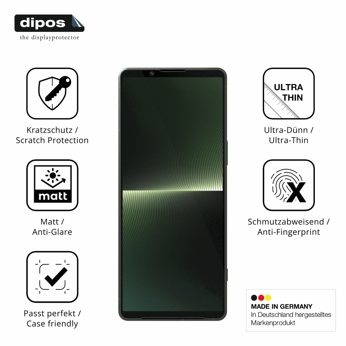 Displayschutz hergestellt in Deutschland, höchste Qualität made in Germany