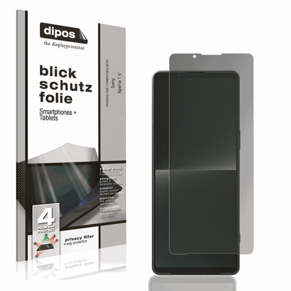 Blickschutzfolie von dipos passend für Sony Xperia 1 V, präziser Zuschnitt und blasenfrei montiert