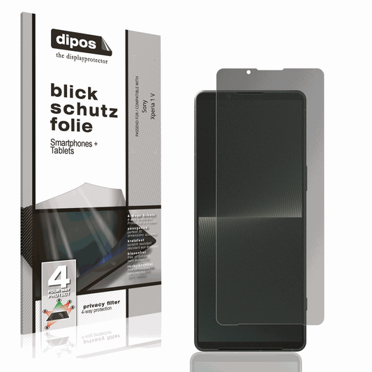 Blickschutzfolie von dipos passend für Sony Xperia 1 V, präziser Zuschnitt und blasenfrei montiert