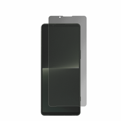 SonyXperia 1 V mit aufgebrachtem dipos Displayschutz, der seitliche Einblicke blockiert