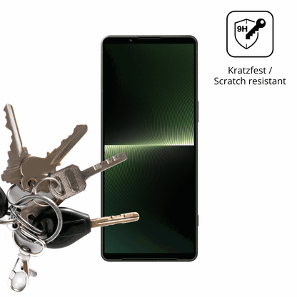dipos Displayschutz für Sony Xperia 1 V, transparente Oberfläche, perfekte Passform auch für die Rundungen