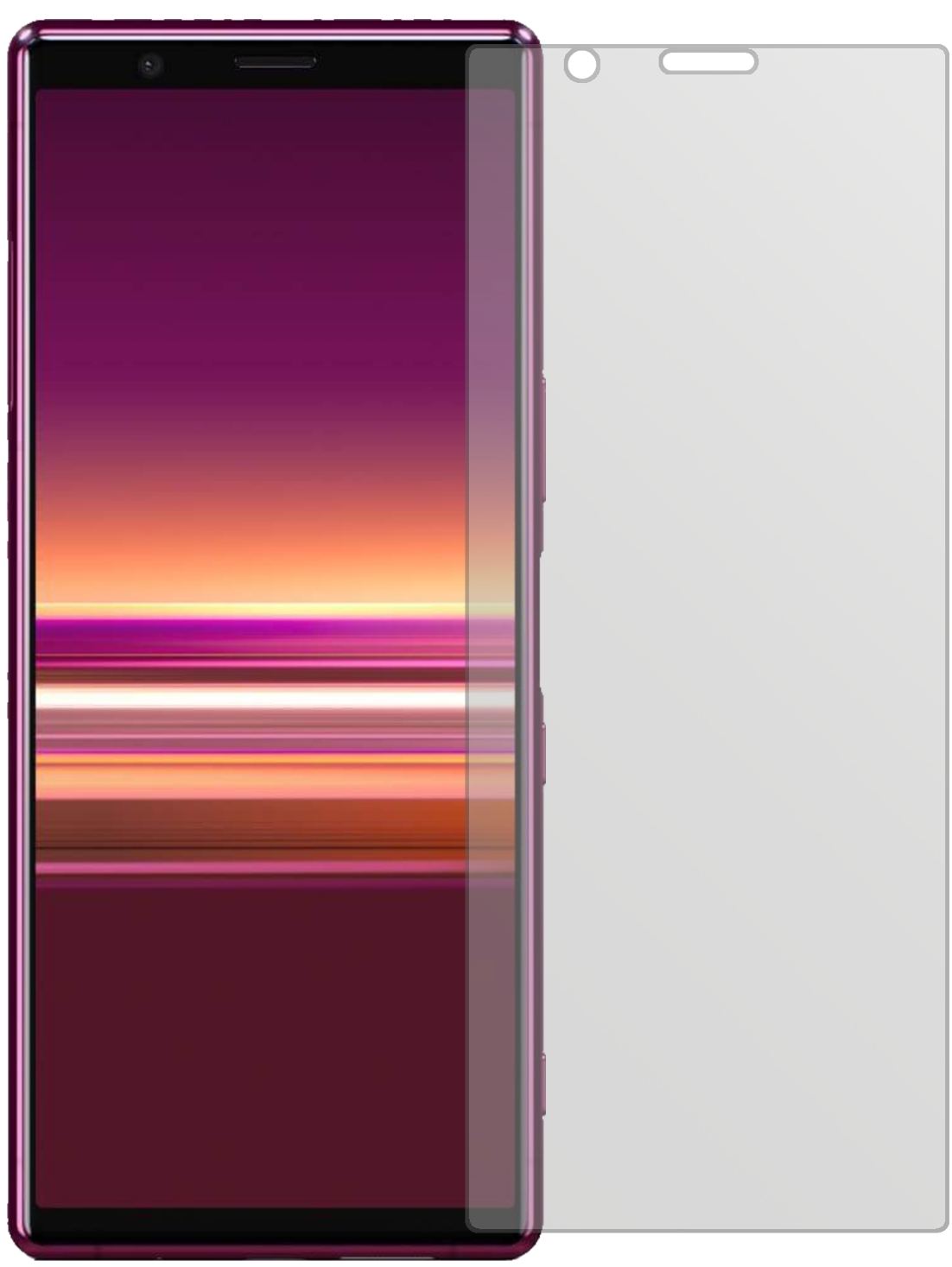 SonyXperia 5 mit aufgebrachter dipos Displayschutzfolie, die lästige Fingerabdrücke minimiert