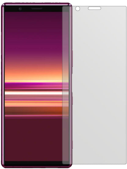 SonyXperia 5 mit aufgebrachter dipos Displayschutzfolie, die lästige Fingerabdrücke minimiert