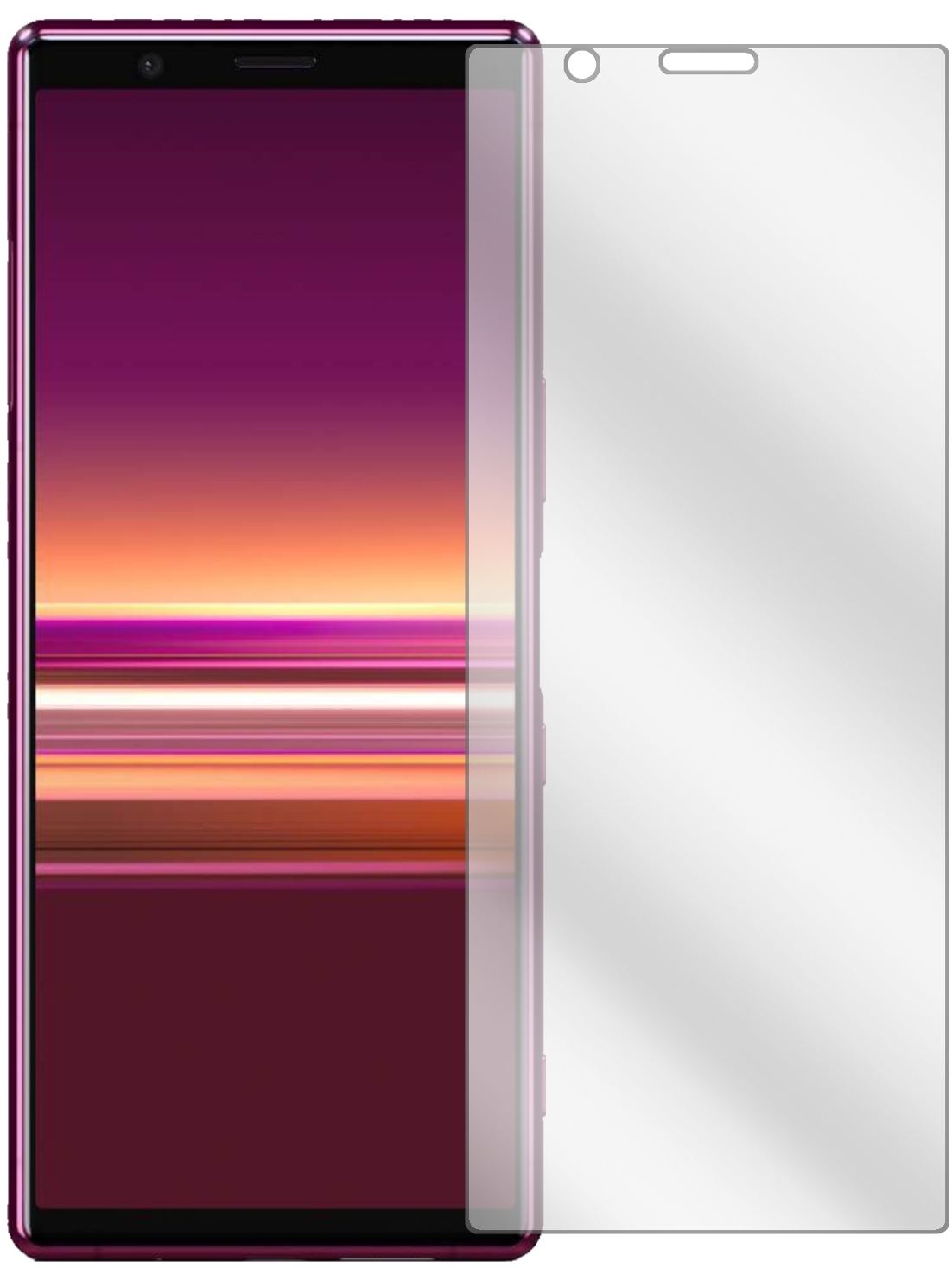 SonyXperia 5 mit aufgebrachter dipos Displayschutzfolie, glasklare Darstellung ohne Einschränkungen