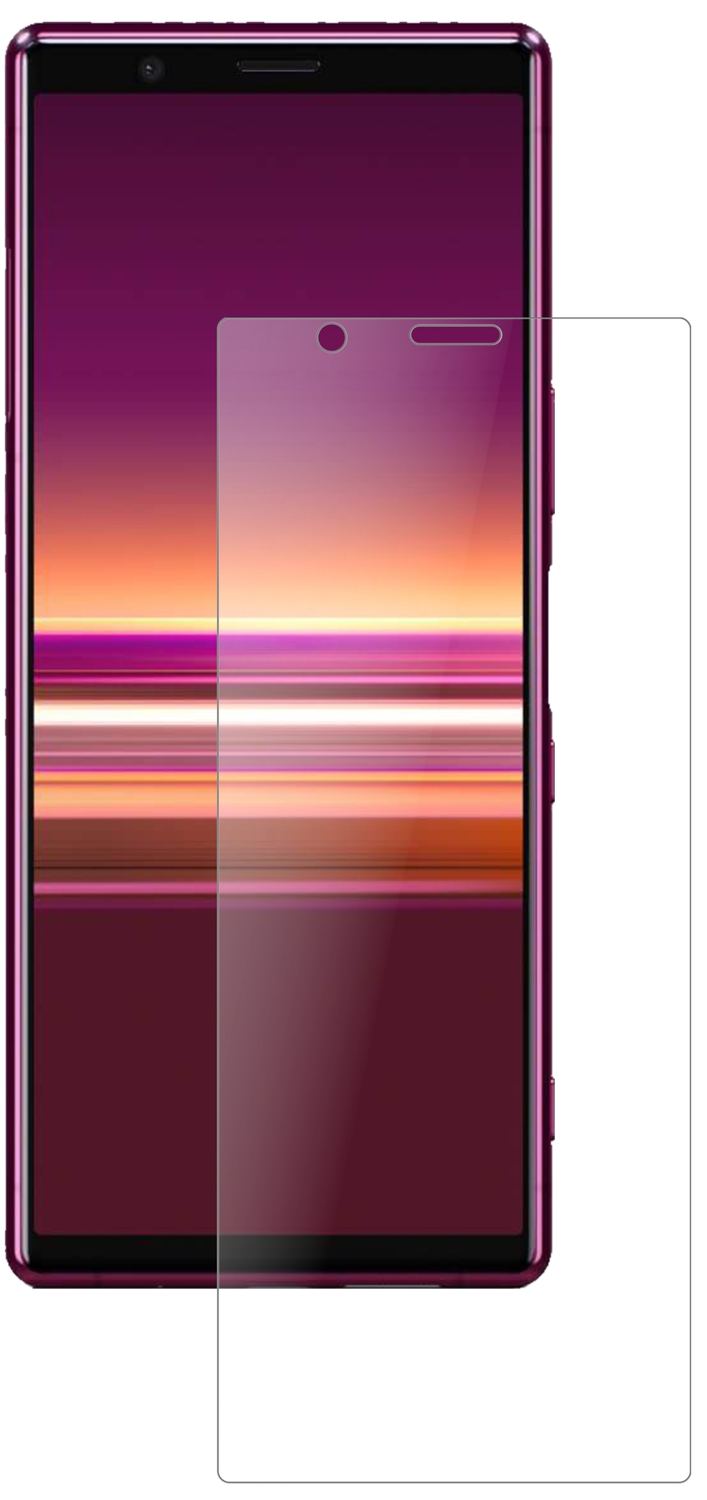 SonyXperia 5 mit aufgebrachter dipos Panzerfolie, die lästige Fingerabdrücke minimiert