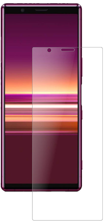 SonyXperia 5 mit aufgebrachter dipos Panzerfolie, die lästige Fingerabdrücke minimiert