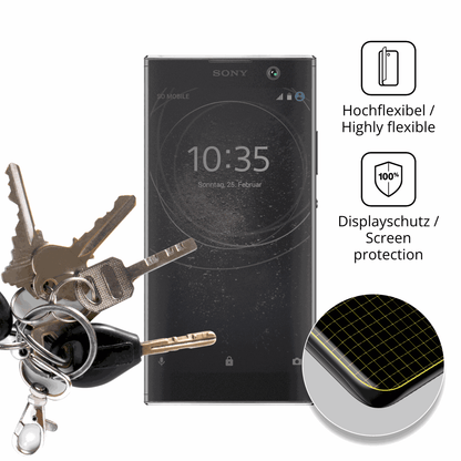 dipos Displayschutz für Sony Xperia XA2, mit Blickschutzfilter und perfekter Passform auch für die Rundungen