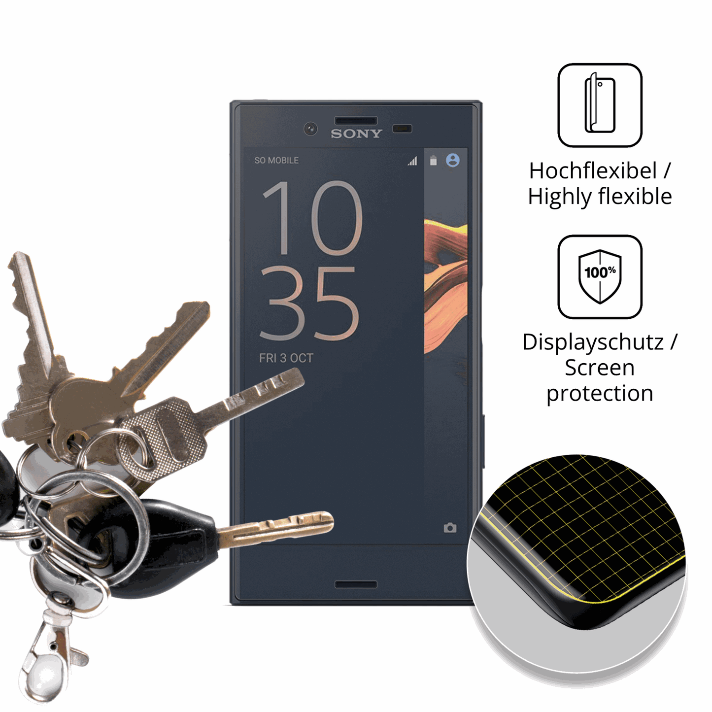 2x Full Cover Schutzfolie matt für Sony Xperia X Compact