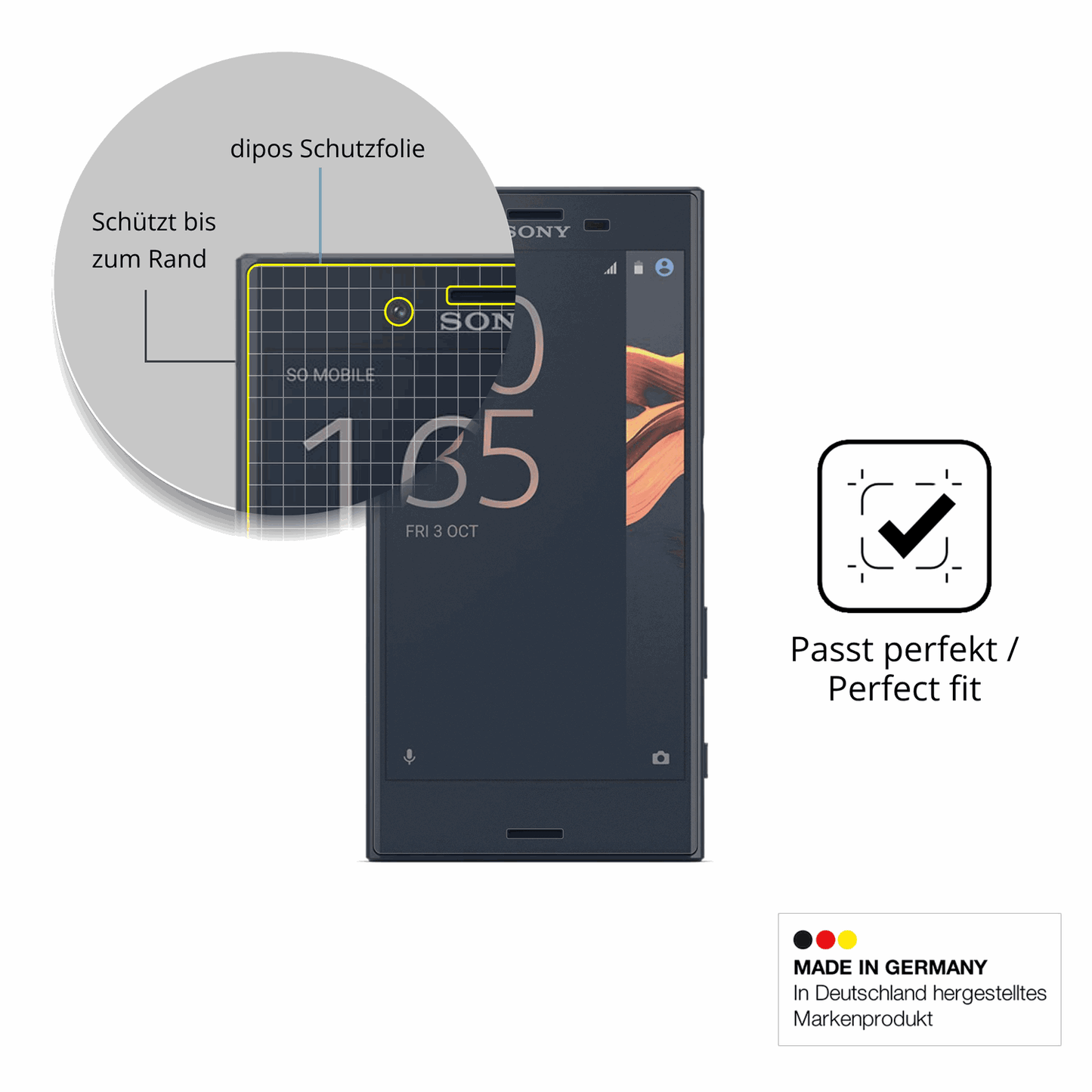 2x Full Cover Schutzfolie matt für Sony Xperia X Compact