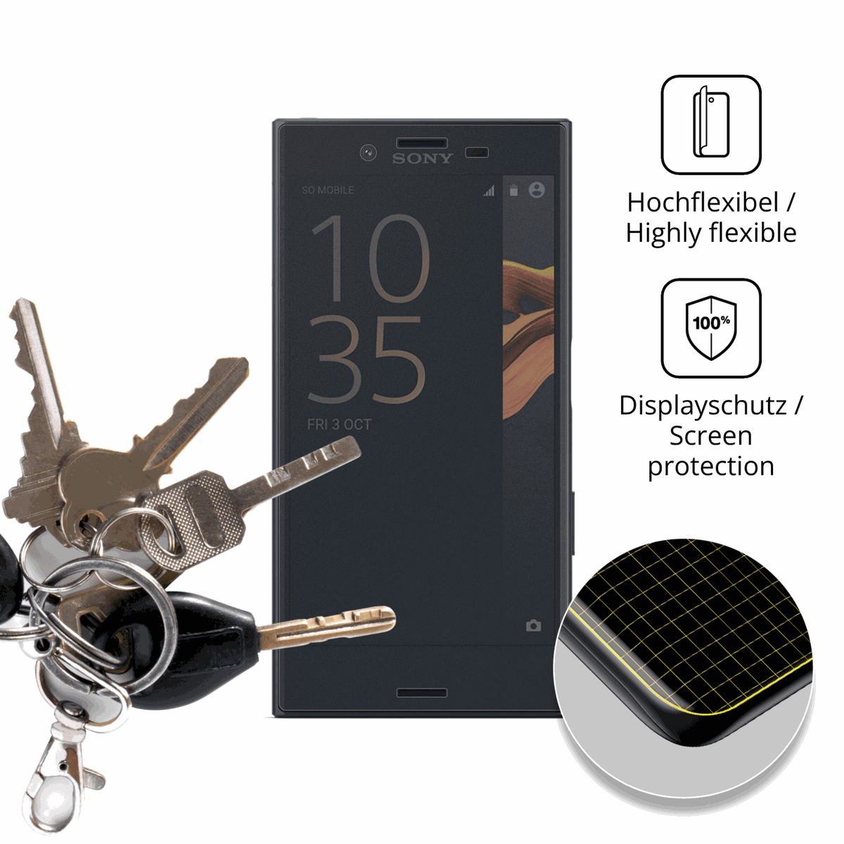 Full Cover Privacy Blickschutzfolie für Sony Xperia X Compact
