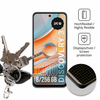 dipos Displayschutz für SPC Discovery 3, transparente Oberfläche, geringe Dicke und perfekte Passform