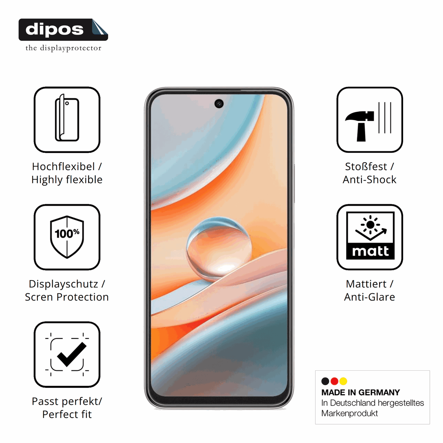 Displayschutz hergestellt in Deutschland, höchste Qualität made in Germany